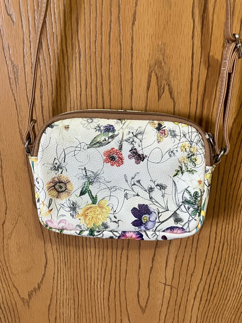 Floral Crossbody Bag with Tan Strap by MultiBran - Picture 8 of 9